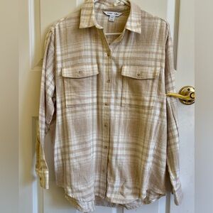 Old Navy Beige Plaid Shirt